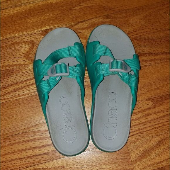 Chaco Teal Slip-On Sandals - Picture 4 of 6